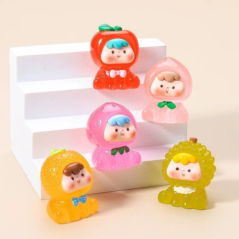 เรซิ่น เรื่องแสง ผลไม้ การ์ตูนน่ารัก สามมิติ 3Dเรืองเเสง ตั้งโชว์ สะสม โมเดล ของเล่นเด็กๆ อุปกรณ์เครื่องประดับ สุ่มลาย