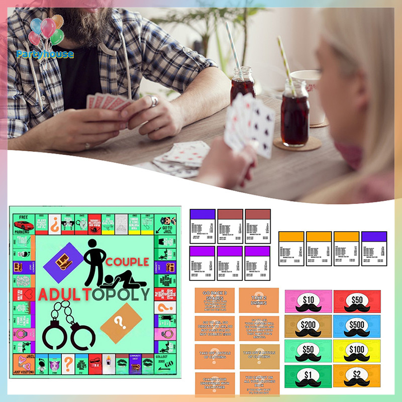 Uvig>เกมกระดาน Adultopoly คู่ Adultopoly วันที่เกมกลางคืนสนุก Interactive Relation การ์ดเกมบทสนทนาสําหรับคู่ใหม่
