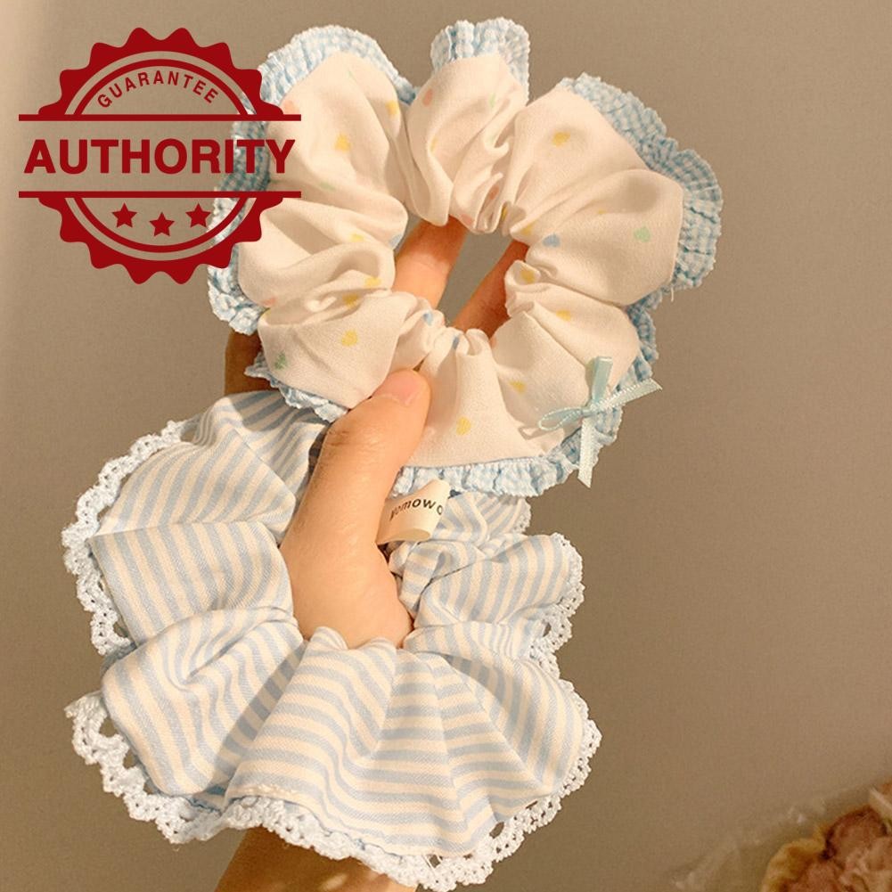 แฟชั่น Bow Hair Tie ลูกไม้หางม้าริบบิ้นผม Scrunchies เครื่องประดับผมเกาหลีสําหรับ Z3f5