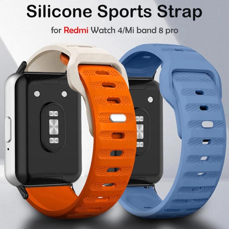 สายซิลิโคนสําหรับ Redmi Watch 4 สร้อยข้อมือสมาร์ทวอท์ชเปลี่ยน Correa สําหรับ Xiaomi Mi Band 8 Pro นาฬิกา 4 สายรัดข้อมืออุปกรณ์เสริม