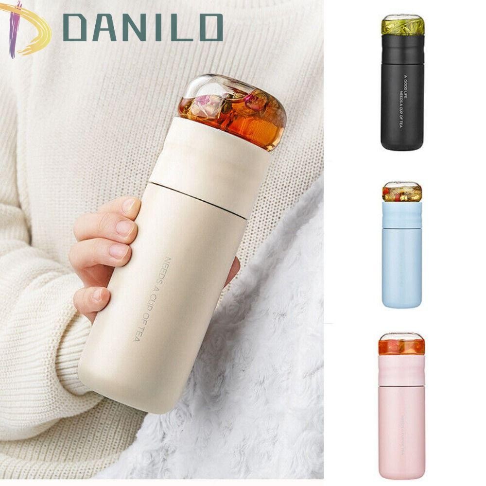 Danilo ขวดน้ําหุ้มฉนวน, Infuser ชาแยกแก้ว, ชาสแตนเลสน้ําหนักเบาและแยกน้ําแบบพกพา Infuser แก้วชากาแฟ