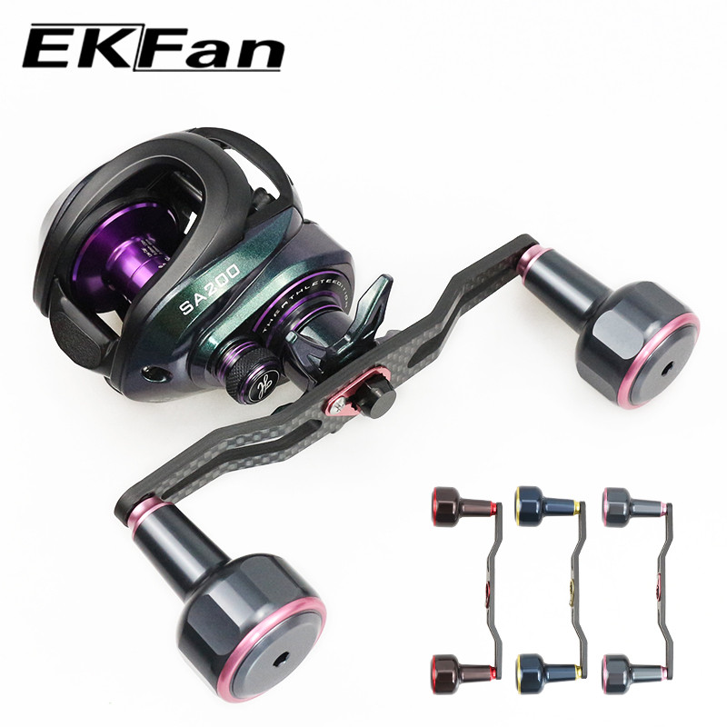 EKfan Fishing Reel handle Arm length 140MM Carbon fiber fit 8x5 abu Daiwa 7x4 Shimano DIY Baitcasting fishing reel