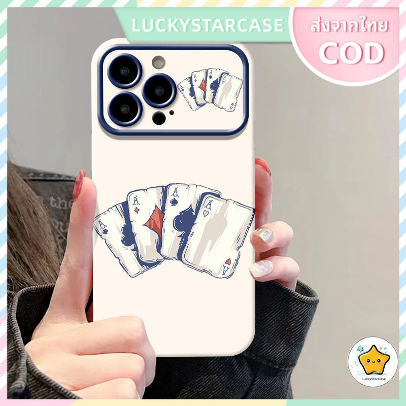 เกมไพ่เข้ากันได้กับ iPhone11 13 15 12 14ProMax X XR XS MAX 8 14 15Plus ซิลิโคนนุ่มกันกระแทกเคสโทรศัพท์ TPU