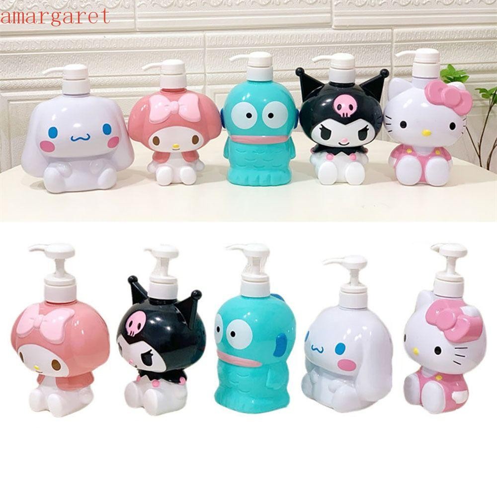 SANRIO อามาร์กาเร็ต ขวดโลชั่น,การ์ตูน ซานริโอ พลาสติกขวดรีฟิล,ที่มีคุณภาพสูงที่ว่างเปล่าความจุขนาดใหญ่แบบพกพาหัวปั๊มขวดสบู่เหลว