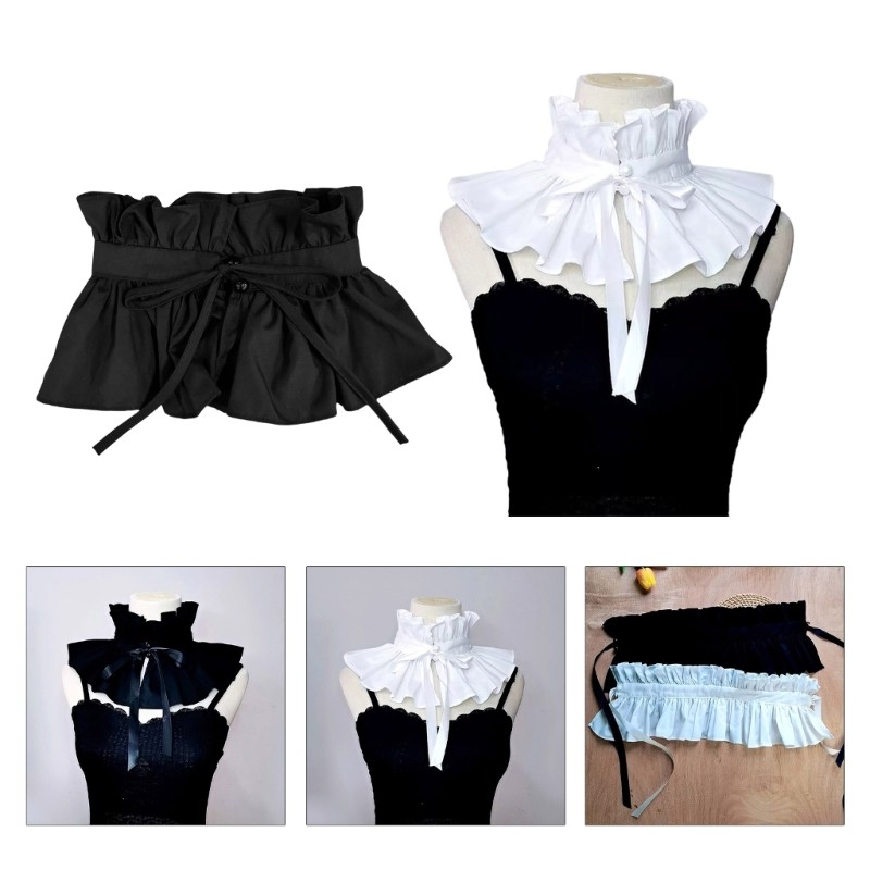 Mya Collar Shawl Sweet Ruffled Shawl Elizabethan Collar ยุคกลางคอสเพลย์อุปกรณ์เสริม Casual ตกแต่งเสื