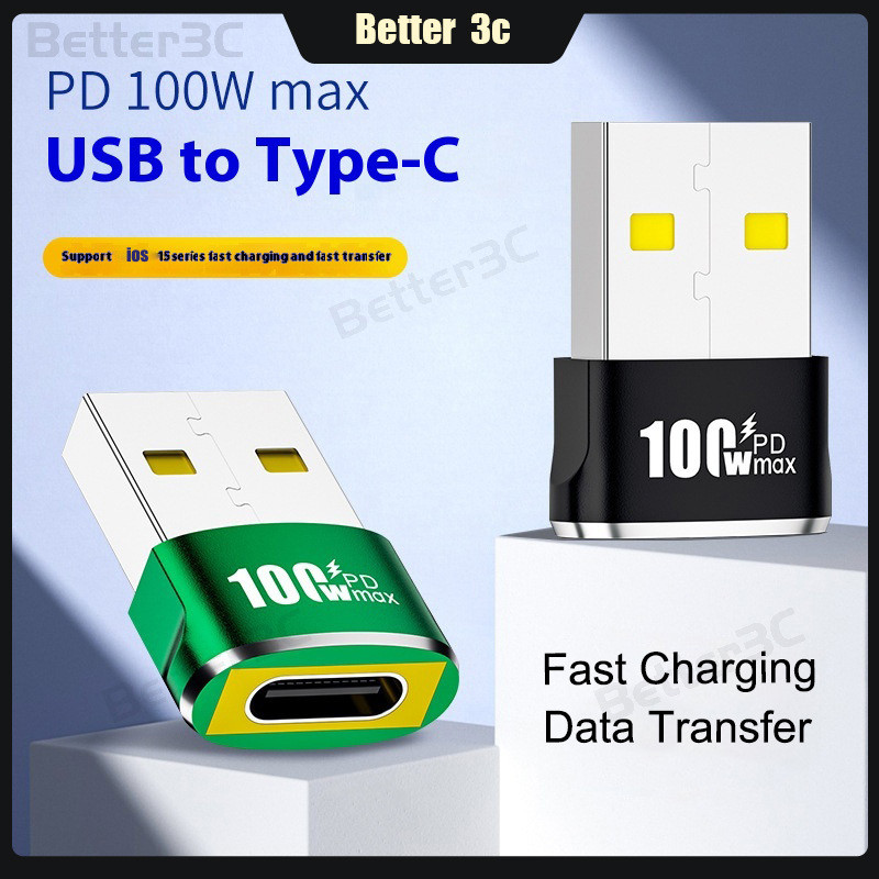Pd100w อะแดปเตอร์ USB to Type C USB C Female to USB A Male OTG Converter สําหรับโทรศัพท์มือถือแล็ปท็อปหูฟัง Fast charging และ Fast transmission อะแดปเตอร์ชาร์จแบบพกพา