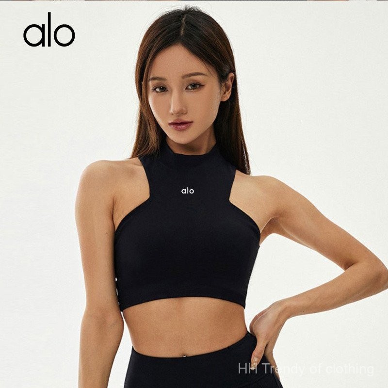 ALO YOGA ยกทรงกีฬารูปตัว I แบบใหม่ฤดูร้อนสำหรับผู้หญิง Nude Skin-Friendly ชุดโยคะหลังมีซิปสำหรับออกกำลังกายชุดชั้นใน it2t