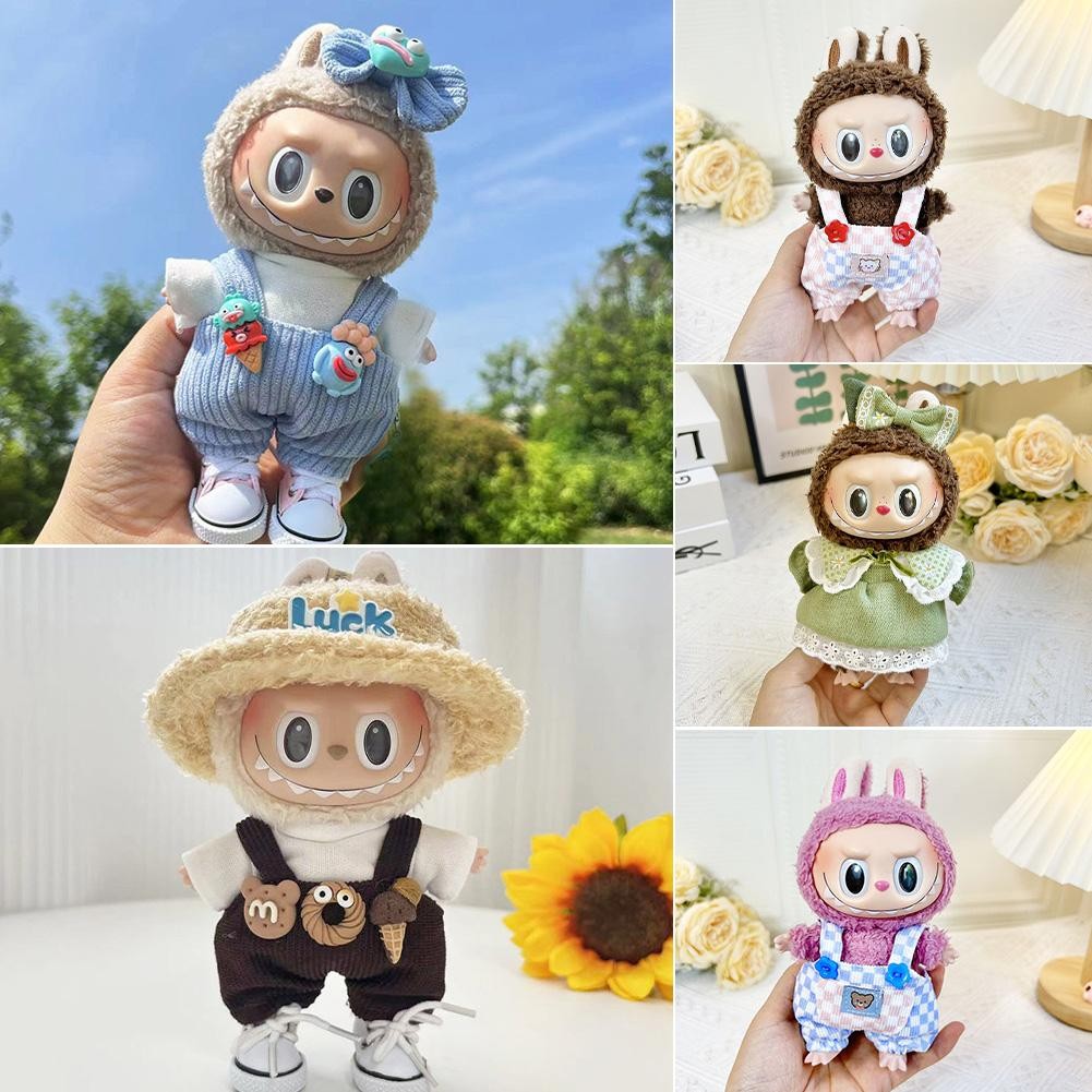 Jh (ไม่มีตุ๊กตา) น่ารัก 17 ซม. Labubu ตุ๊กตาเสื้อผ้า Hoodies ตุ๊กตาเสื้อผ้าอุปกรณ์ตกแต่งผ้าเล็กๆตุ๊กตาอุปกรณ์เสริม #467690