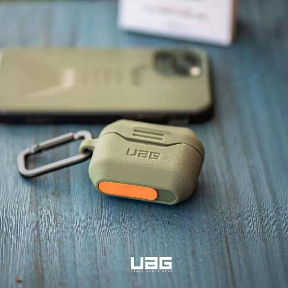 Uag Micro Matte หนังซิลิโคนสําหรับ Airpods Pro 2/Pro/Airpods 3/2/1 Full-Body ป้องกัน Soft-Touch หูฟังกรณีที่ถอดออกได้ Carabiner