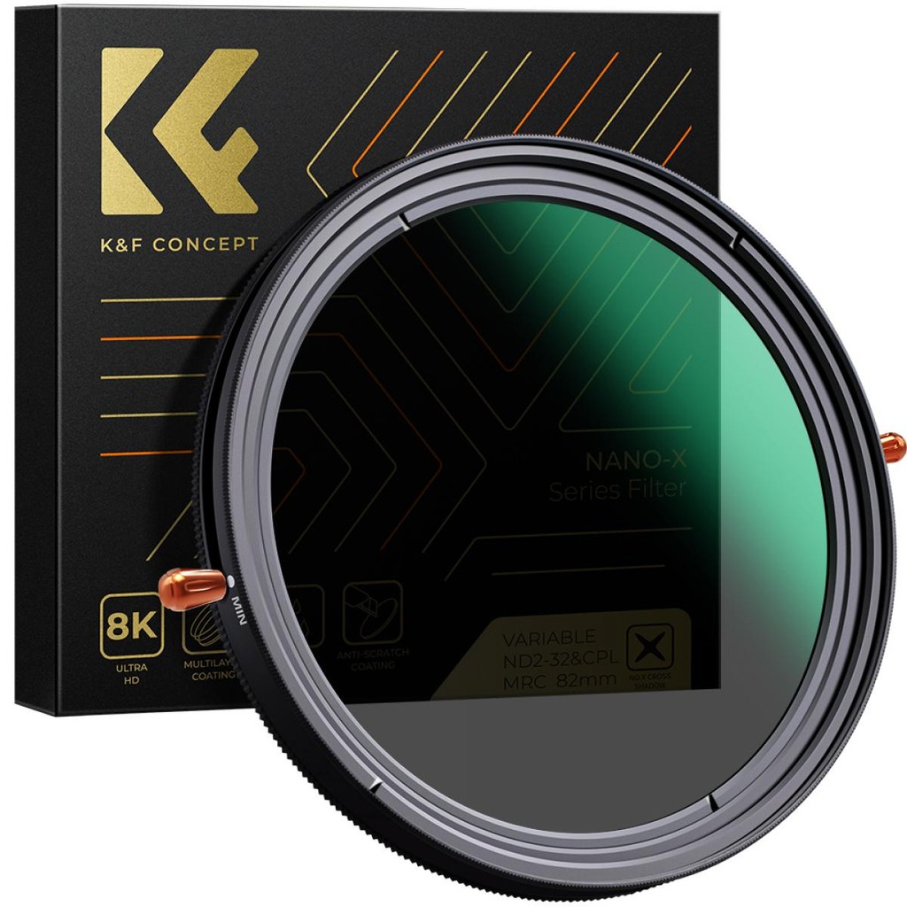 K&F Concept NANO-X Variable Fader ND2-ND32 ND+CPL 2 in 1 Filter 37mm-95mm