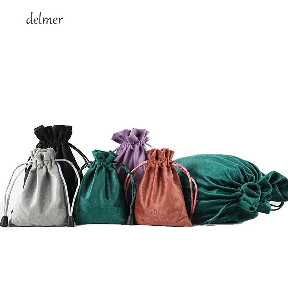 Delmer ถุงผ้ากํามะหยี่ แบบหูรูด สร้างสรรค์ สําหรับใส่เครื่องประดับ แว่นตา ช็อคโกแลต ลูกอม ตกแต่งงานปาร์ตี้
