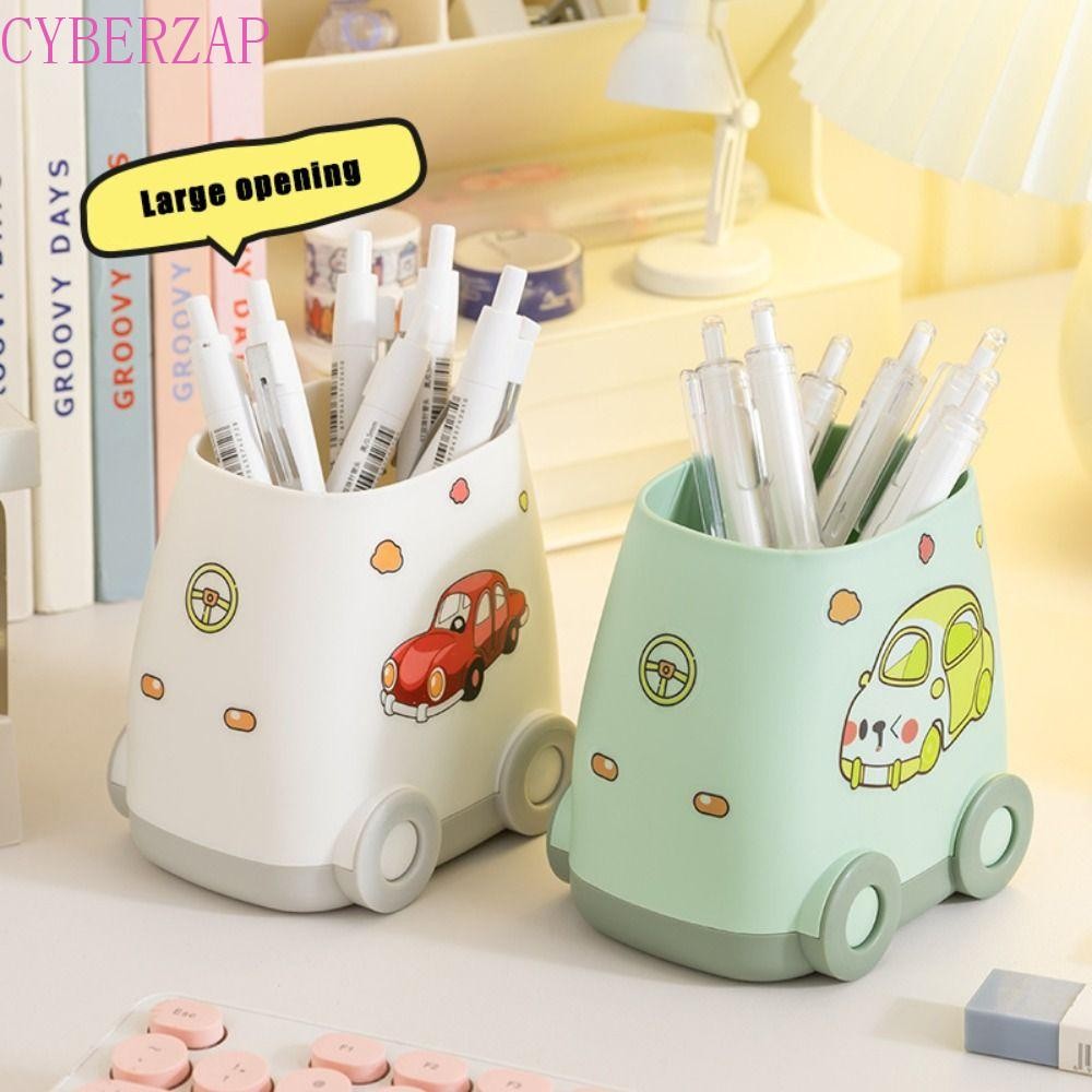 Cyberzap ที่ใส่ปากการูปรถ, กล่องดินสอการ์ตูนความจุขนาดใหญ่, Kawaii DIY กล่องเก็บของตั้งโต๊ะ PP น่ารัก นักเรียน
