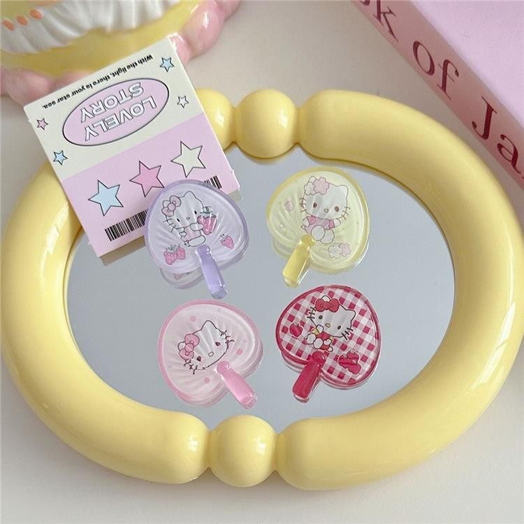 กิ๊บพัดลมคิตตี้แมว หวานน่ารัก อินเทรนด์ เรียบคลิปแบบเป็ด - รูปที่ 3