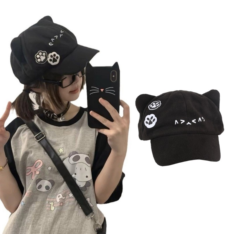 Bbd Street Dance หมวกคอสเพลย์แมวหูเบสบอลหมวก 2000s Hiphop หมวกช้อปปิ้ง Headwear