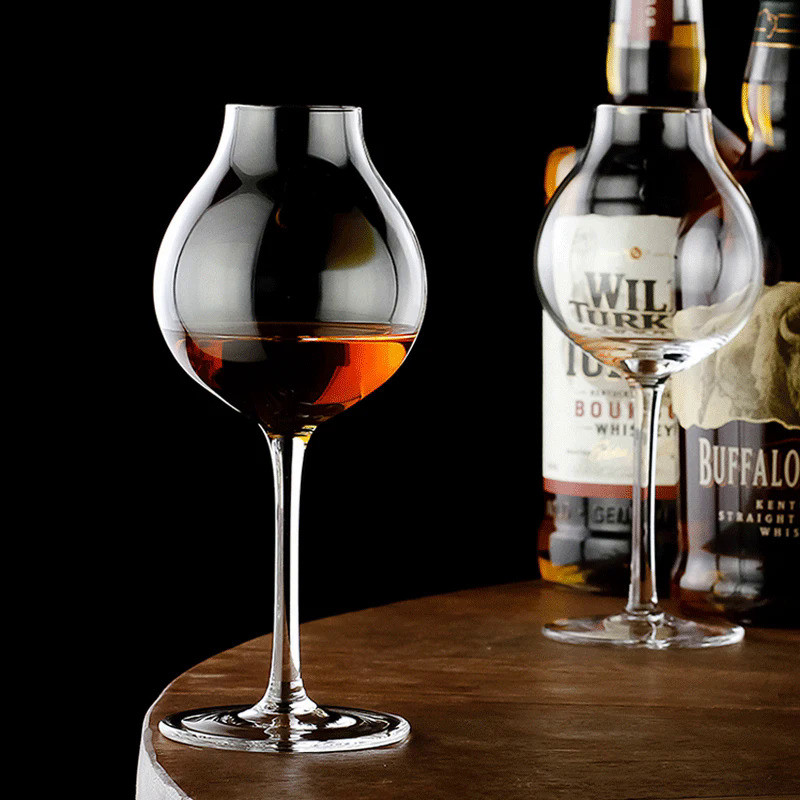 1920s Professional Blender's Whiskey Copita Nosing GlassTulip Bud Whisky Crystal XO Chivas Regal Gob