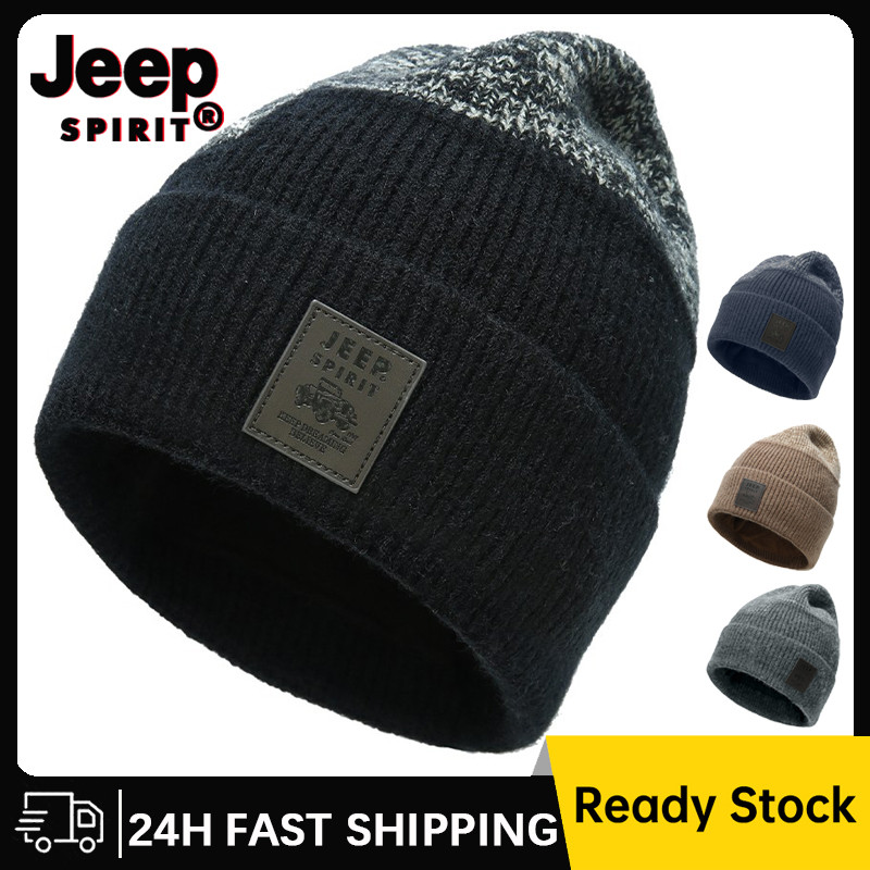 Jeep SPIRIT หมวกผ้ากํามะหยี่ผู้ชายฤดูหนาวกันลมป้องกันหูหมวกอบอุ่นคู่เวอร์ชั่นเกาหลีอินเทรนด์ตุ๊กตาหนาหมวกเย็นป้องกัน