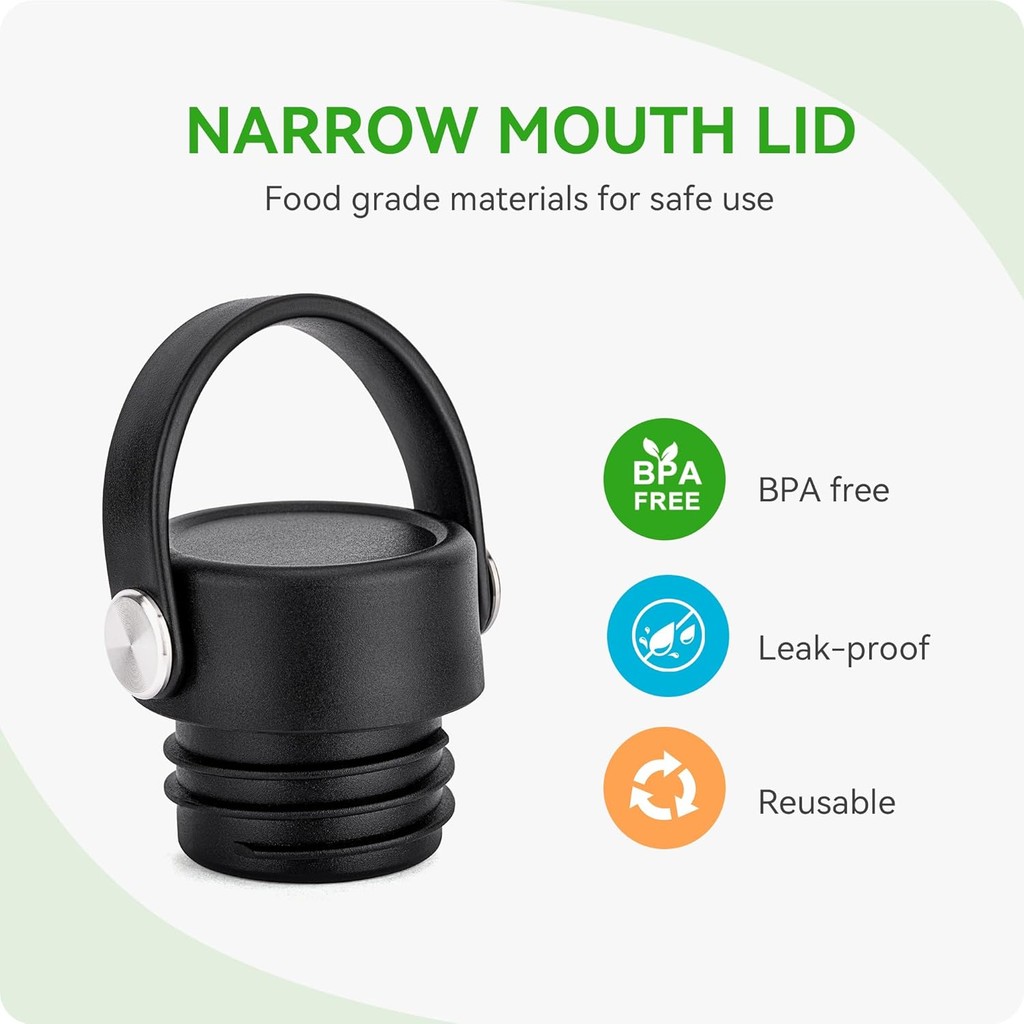 Hydro Flask น้ําเปลี่ยนหมวกสําหรับ Hydro Flask 12 OZ, 18 OZ, 21 OZ, 24OZ ขวดน้ําแบบพกพาพกพา Loop Han