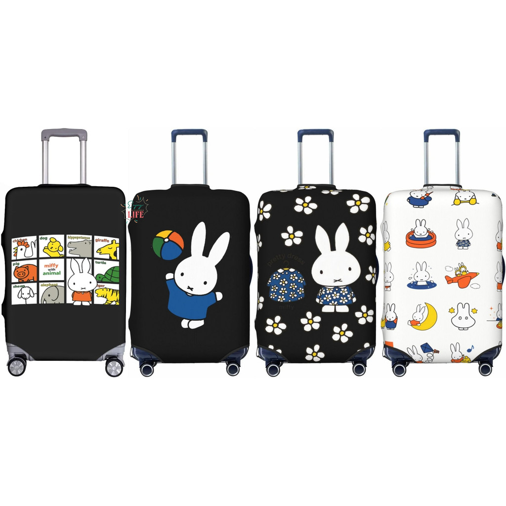 Miffy ผ้าคลุมกระเป๋าเดินทางแบบหนายืดหยุ่นทนต่อการสึกหรอป้องกันฝุ่นป้องกันรอยขีดข่วนผ้าคลุมกระเป๋าเดินทางล้างทําความสะอาดได้ S092001