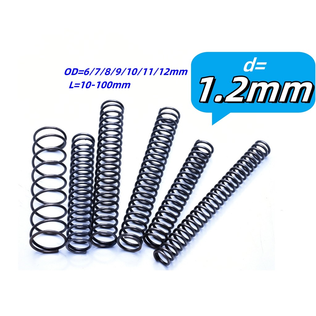 สปริงบีบอัด 65Mn สปริงบีบเหล็ก สปริงกลับ d1.2mm * OD7-13mm * L10-100mm ((LMF-XDT-MY-15))