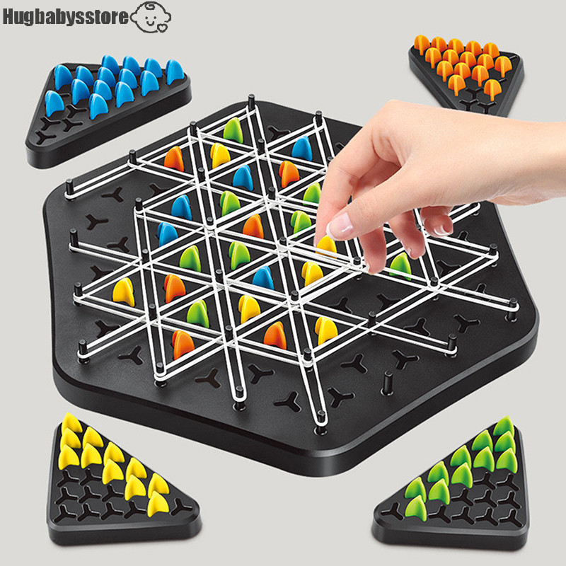 [Hugbabysstore] Chain Triggle Chess Game Triggle Rubber Band Game Toy For Kid Interactive Board Game Set For Family Party Gift ใหม่