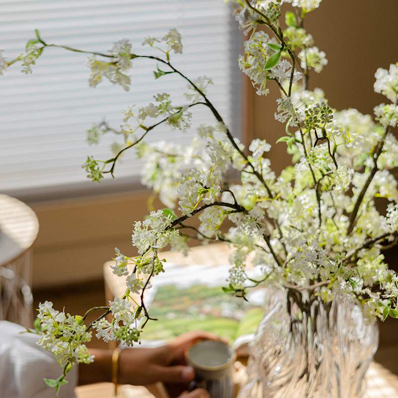 ประดิษฐ์หิมะวิลโลว์สาขาฝรั่งเศสจําลองดอกไม้แห้งดอกไม้ปลอมเครื่องประดับตกแต่งห้องนั่งเล่นตารางดอกไม้ระดับไฮเอนด์ไบโอนิคดอกไ - รูปที่ 2