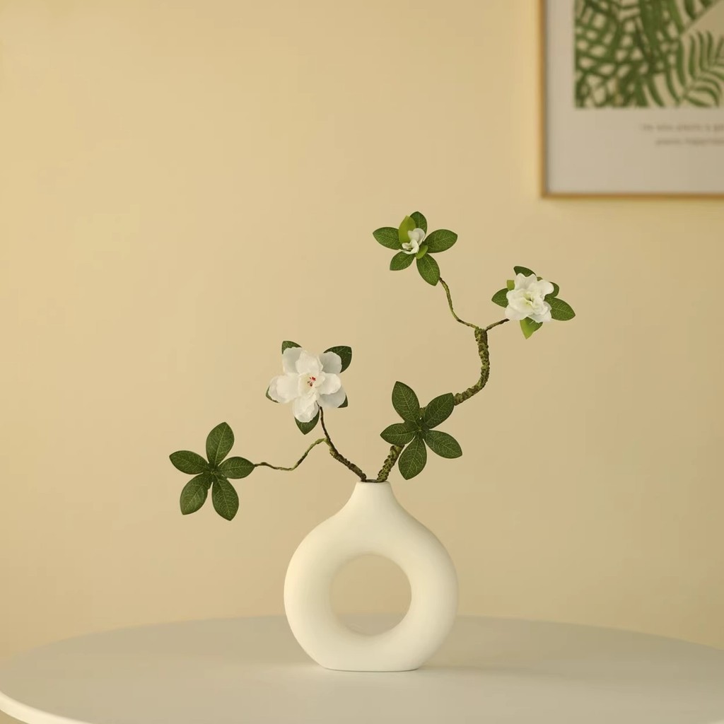 อิน พืชสีเขียวประดิษฐ์ดอกไม้ปลอมแขวนกระดิ่งพืชห้องนั่งเล่นการจัดดอกไม้ตกแต่งจําลองเครื่องประดับดอกไม้ตู้หนังสือตกแต่งจีน