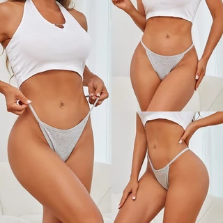 Allofme ผู้หญิงผ้าฝ้ายแท้ G-String เซ็กซี่ต่ําเอว Thongs กางเกงชั้นในสีทึบนุ่ม