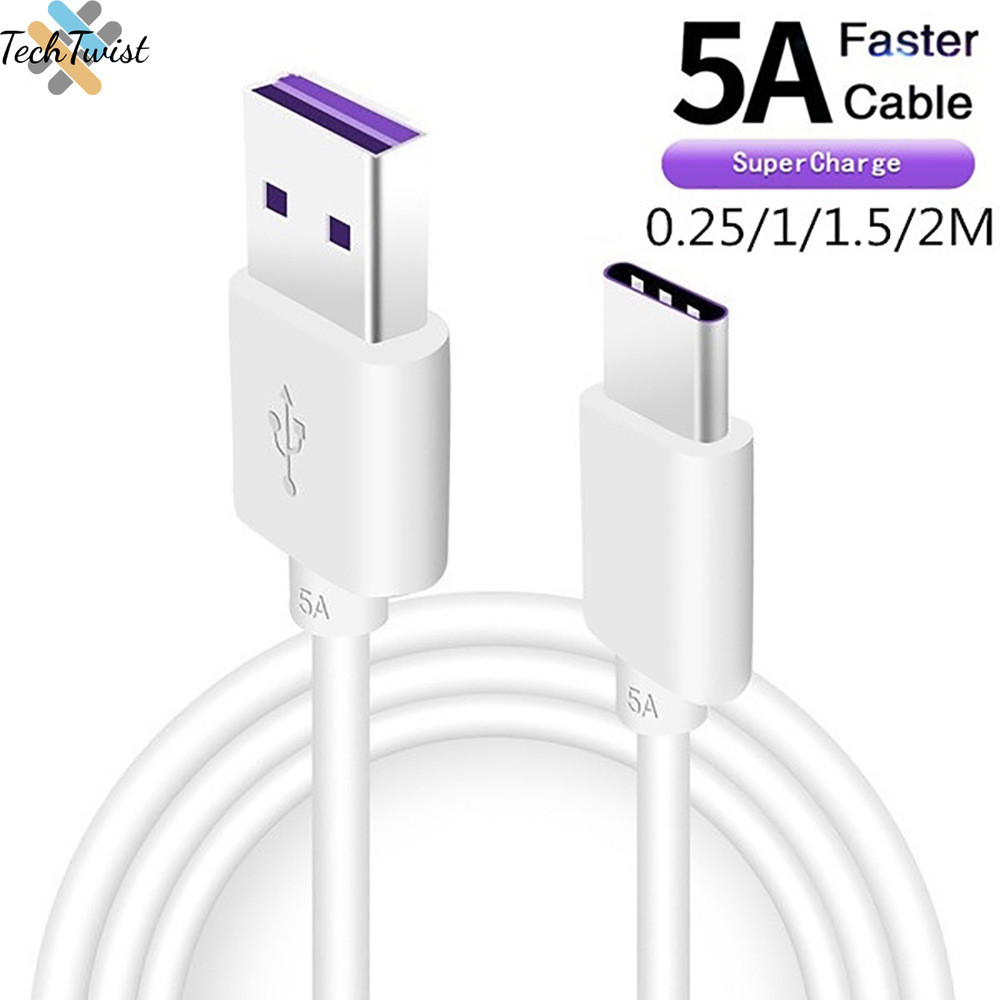5A USB Charge Cable 1/1.5/2 M สำหรับโทรศัพท์ Android Type-c สายชาร์จเร็ว