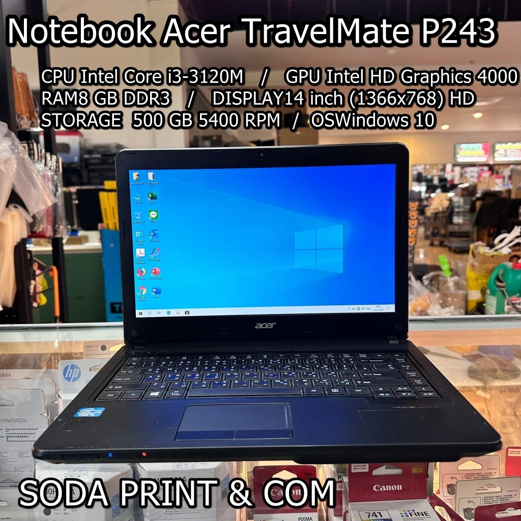Notebook Acer TravelMate P243-CPU Intel Core i3-3120M GPU Intel HD Graphics 4000 RAM 8 GB HDD 500 GB