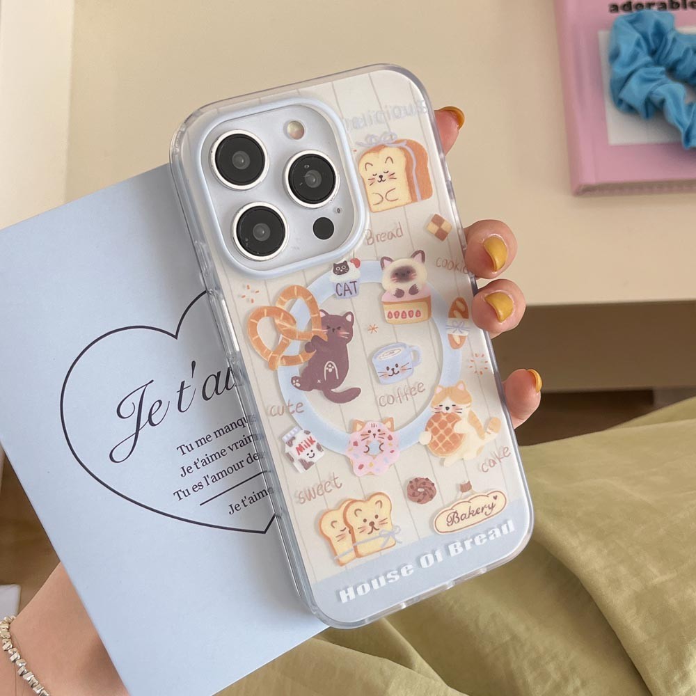 Anime Cute Cartoon Cat Phone Case iPhone 16 16pro 16promax 11 13 14 Plus 15 Pro Max XR 12 13 Pro X 14 Plus