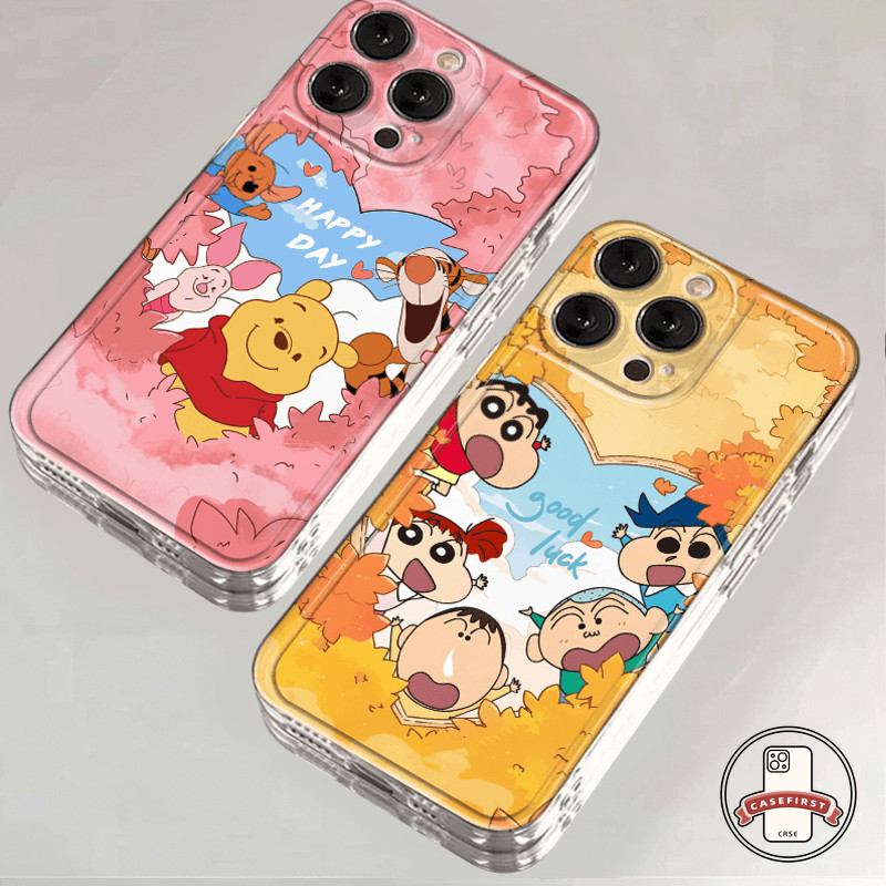 การ์ตูนสีเทียนชินชานวินนี่น่ารักเคสสำหรับ Redmi 13C 9C12C 10A 9A 9 12 10 10C Note 13 9 10 11s 11 12 8 Pro POCO M3