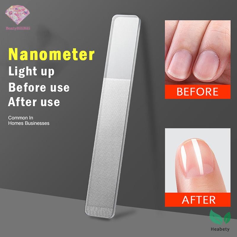 Heabety 1PC Glass Nail Buffer File Shiner Nail Files Nail ใหม่