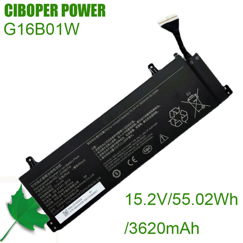 CP Genuine Laptop Battery G16B01W 15.2V/3620mAh 55.02wh For G 16.1 Inch Gaming Laptop