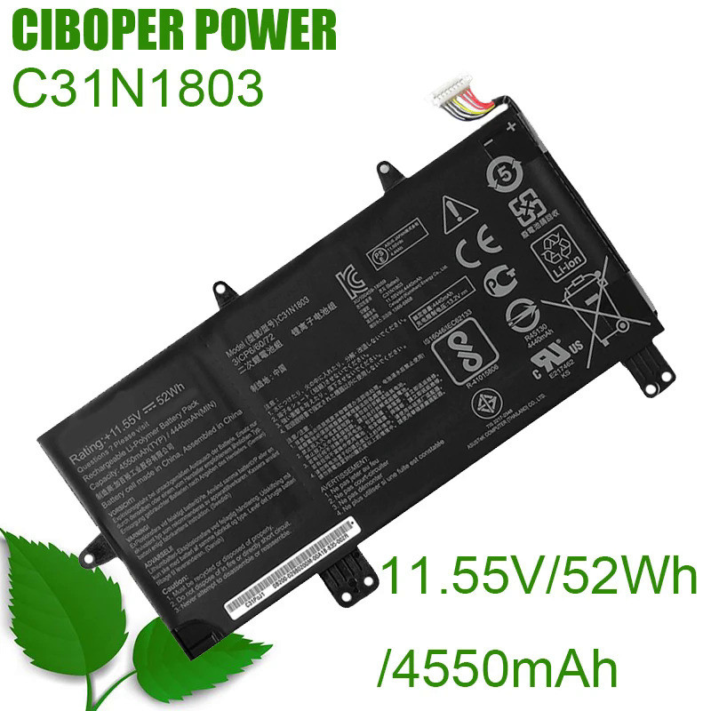 CP Laptop Battery C31N1803 11.55V 52Wh 3ICP6/60/72 C31P0J1 For ZenBook Pro 14 UX480 UX480FD UX450FD 