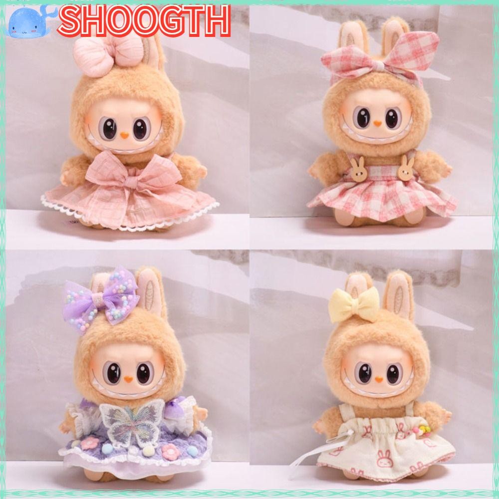 Shoogth ตุ๊กตาอุปกรณ์เสริม,ทนทาน Sit-Down Party Series Labubu ตุ๊กตาเสื้อผ้าขายเท่านั้น Handmade ผ้าตุ๊กตา Cos ชุดตุ๊กตากระโปรงสําหรับ 15 ซม. Labubu ตุ๊กตา