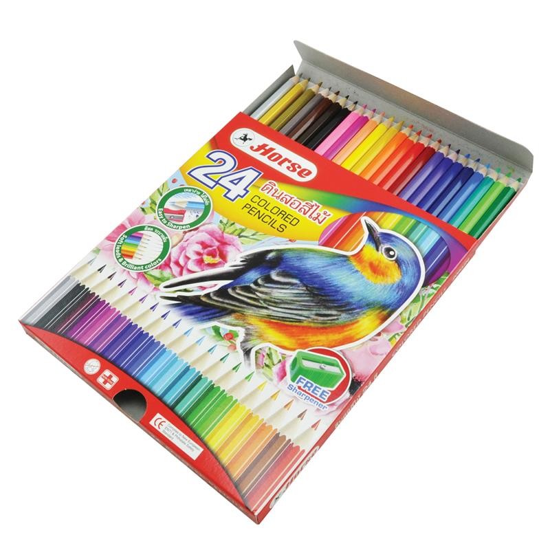 Horse ดินสอสีไม้สั้น 24 สี