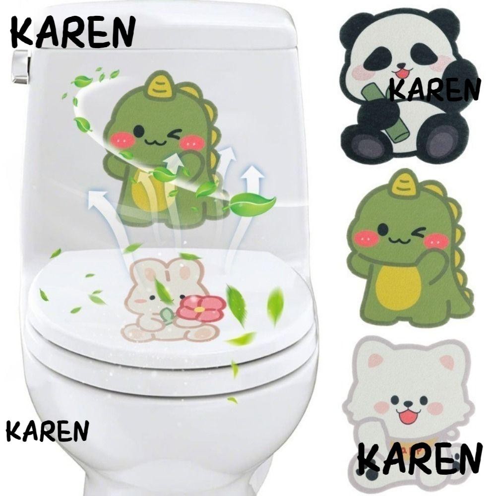 สติกเกอร์ระงับกลิ่นกายห้องน้ํา KAREN สติกเกอร์ระงับกลิ่นกายห้องน้ําเป็นมิตรกับสิ่งแวดล้อมแบบมีกาวในตัวไม่มีร่องรอยการ์ตูนสัตว์รูปแบบดอกไม้หอมอุปกรณ์ห้องน้