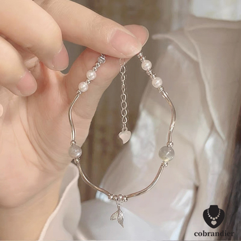 ส่งเร็ว⚡สร้อยข้อมือปลา สร้อยข้อมือ Mobius Ring สร้อยข้อมือหินดวงจันทร์