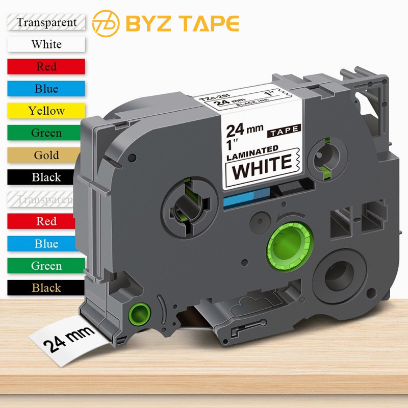 เทปฉลาก 24 มม.สําหรับ Brother P Touch TZ เทปลามิเนต TZe251 TZ-251 TZ251 TZe451 TZe551 TZe651 TZe851 