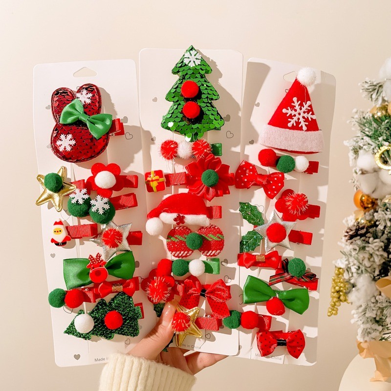 คริสต์มาสผม-ปลอดภัยกิ๊บติดผมเครื่องประดับผมสําหรับเด็กผู้หญิง