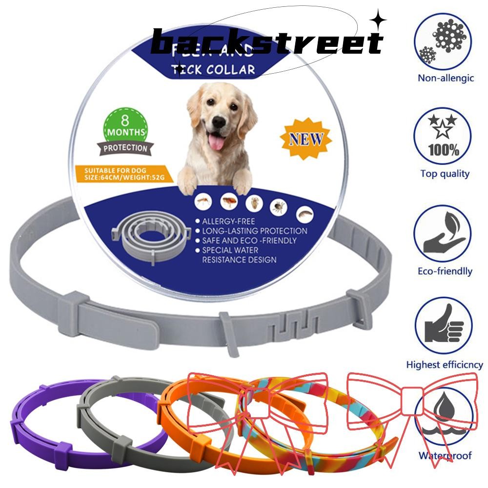 BACKSTAGE Flea And Tick Collar Silicone 8 Month Protection การป้องกันแมลงแบบปรับได้