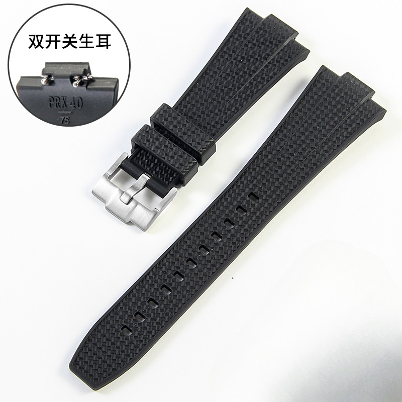 ยาง FKM ยางนาฬิกาสําหรับ Tissot PRX T137 นาฬิกา 40 มม.เส้นผ่านศูนย์กลาง 12 มม.สายนาฬิกาคุณภาพสูง Fluororubber สายนาฬิกาสร้อยข้อมือ