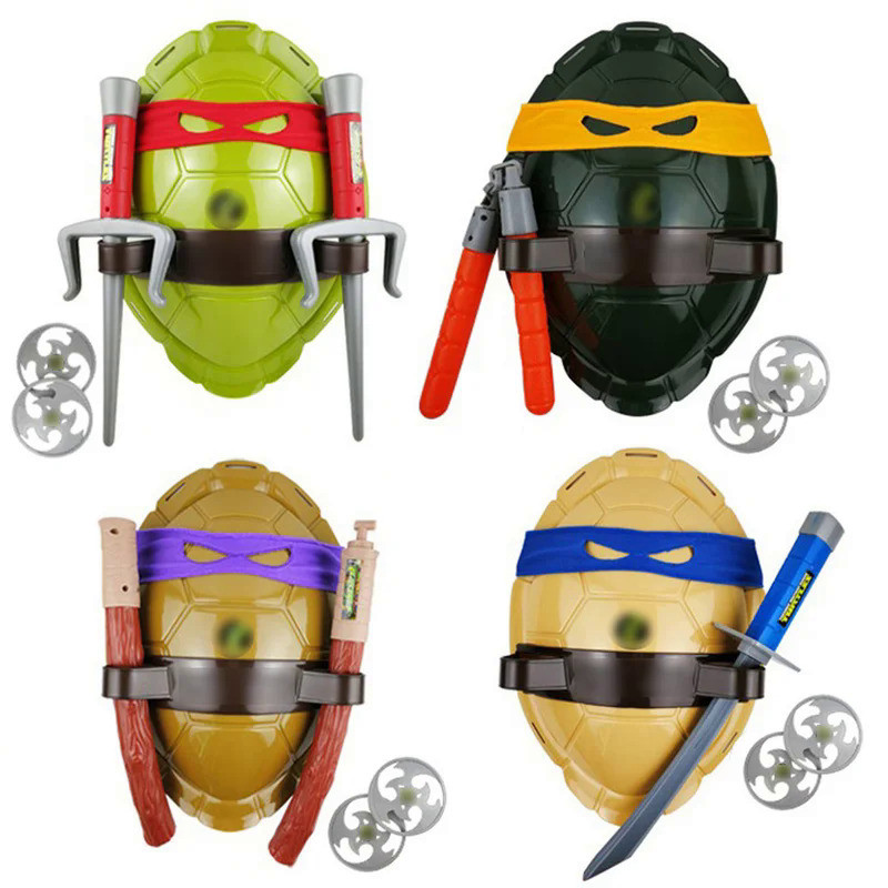 Turtles Mutant Ninja Turtle Leo Mikey Raph Don Action Anime Figure Cosplay Shell Props for Kids Deco