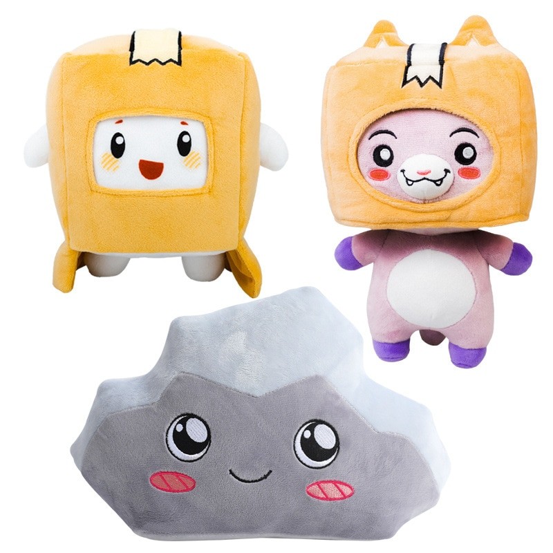 Kawaii lankybox ของเล่นตุ๊กตาที่ถอดออกได้การ์ตูน boxy และ FOXY peluches หุ่นยนต์ของเล่นนุ่มตุ๊กตาของขวัญเด็กสาวเตียงน่ารักหมอน