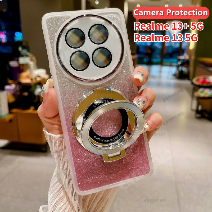 Realme 13 + 5G 2024 Bling แม่เหล็กดูดปลอกอ่อนสําหรับ Realme 13 5G Realme13 + Realmi 13 + Pro Plus 13Plus 13x 4G 5G Shcokproof เคสโทรศัพท์ Camer Protector นุ่มปกหลัง