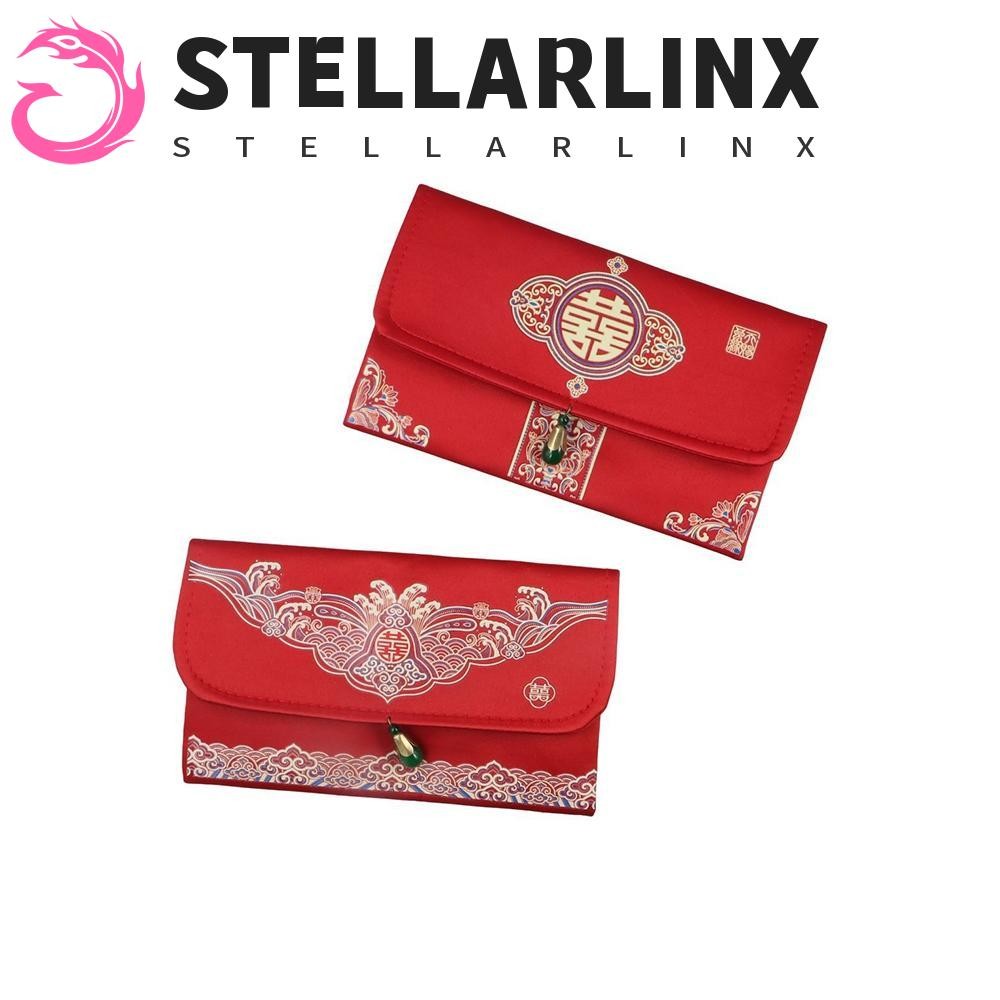 Stellarlinx 2024 กระเป๋าเงิน,เย็บปักถักร้อยพู่ออกแบบกระเป๋าอวยพรปีใหม่,แบบดั้งเดิมความปรารถนาที่ดีที่สุดหลายรูปแบบโบรเคดซองจดหมายสีแดงวันเกิดงานแต่งงาน