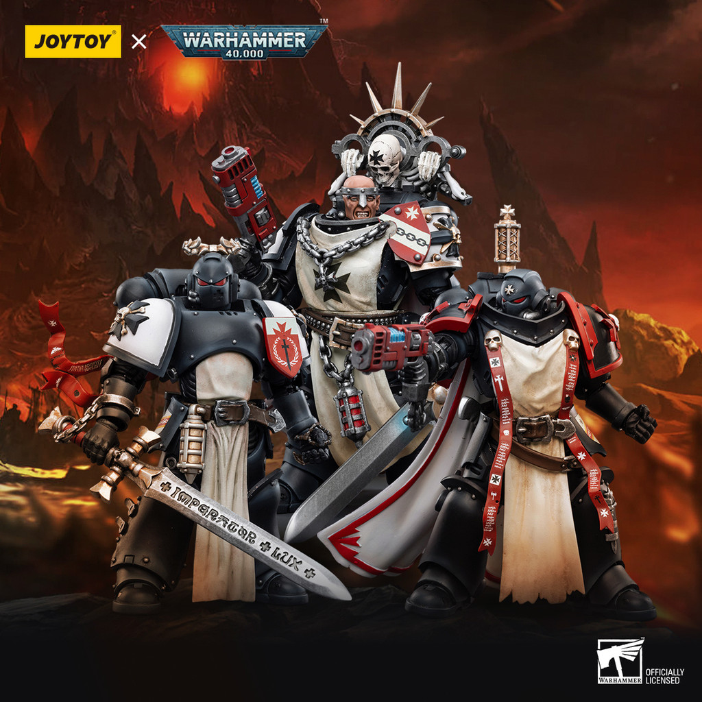 [จัดส่งในวันเดียวกัน] Joytoy Dark Source Warhammer 40K Black Church revolved ทั้งสามคน1/18เคลื่อนย้ายได้โมเดลทหารของเล่นรูป