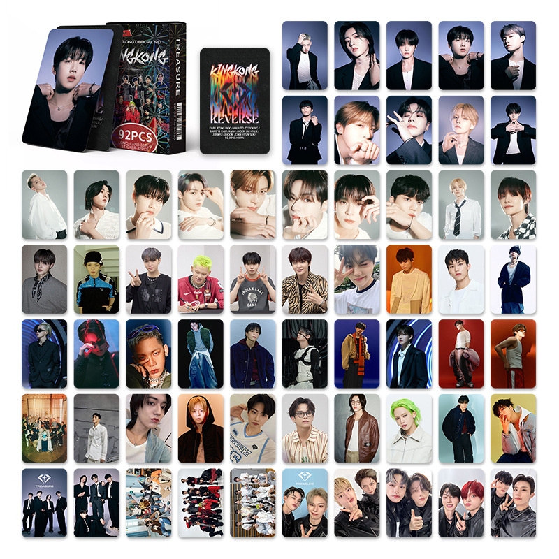 92 ชิ้น Treasure Lomo การ์ด KING KONG สติ๊กเกอร์ Photocards BONB REBOOT BONA Haruto Hyunsuk Jihoon Yoshi DOYOUNG JUNKYU JAEHYUK ASAHI JEONGHWAN Kpop โปสการ์ดพร้อม