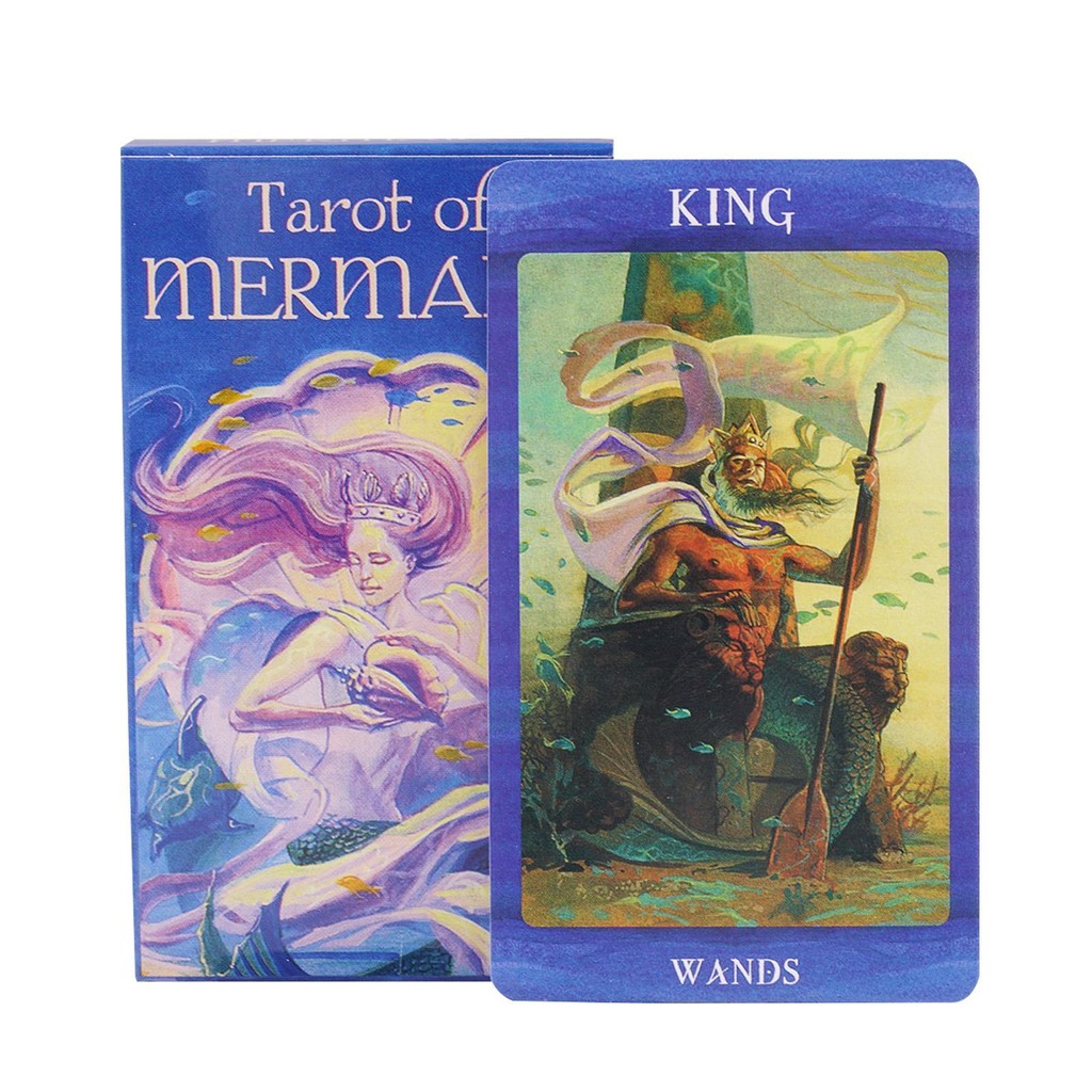 Tarot of Mermaids เริ่มต้นไพ่ทาโรต์ภาษาอังกฤษไพ่ทาโรต์ชุด Fate การ์ดทํานายชุด verasath