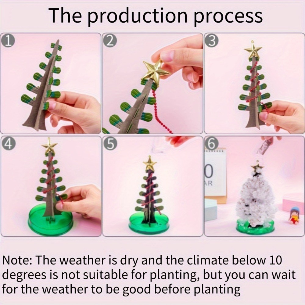 ต้นไม้กระดาษปลูกวิเศษ-ของเล่นต้นคริสต์มาสคริสตัล ทําเอง, ของขวัญสร้างสรรค์บานน้ําสําหรับเด็กคริสต์มาสเด็ก - รูปที่ 4